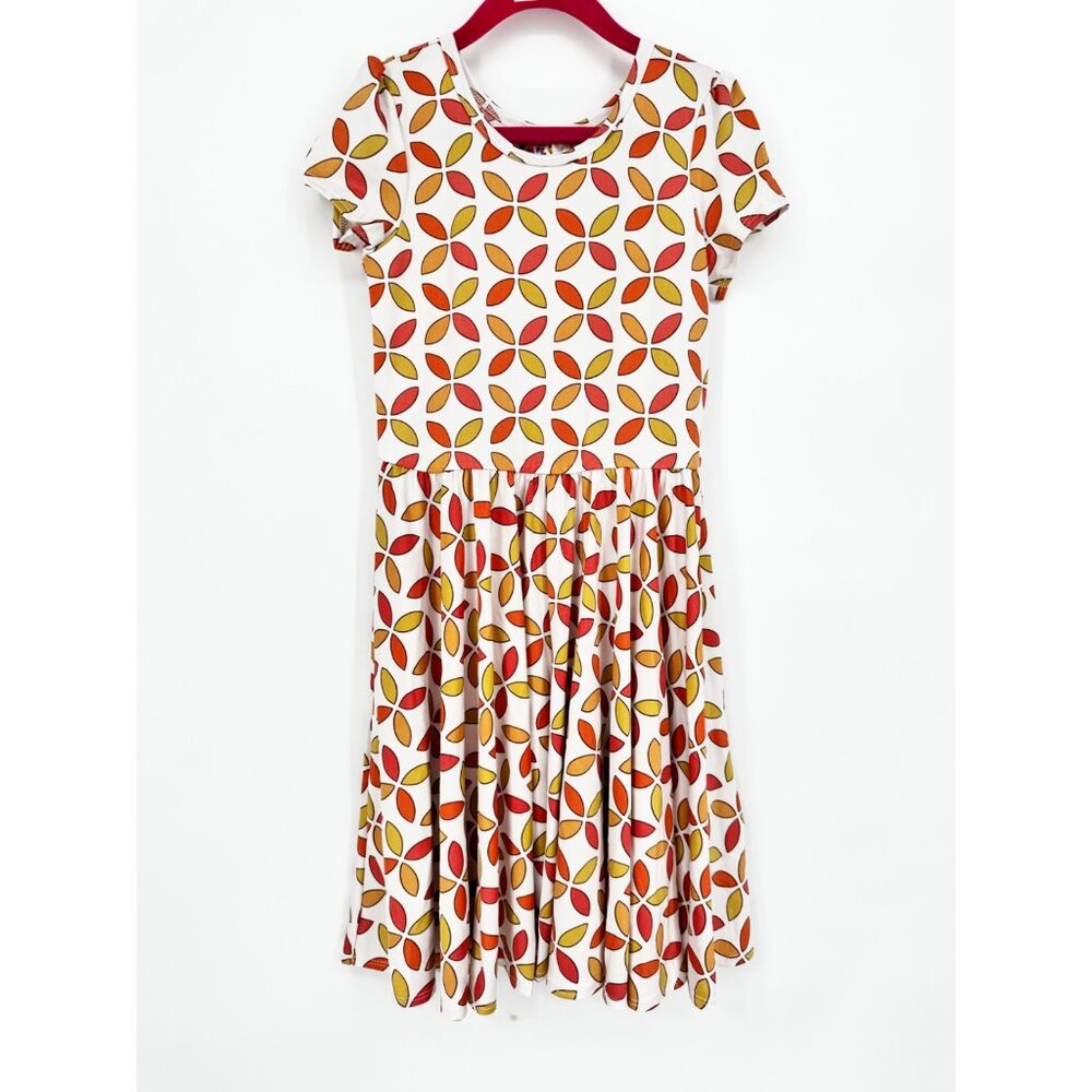 Dotdotsmile Girls Dress Size 7 Olive and Rust Print New with Tags